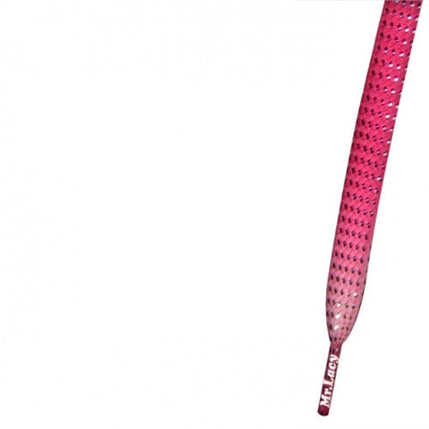 Mr Lacy Neon Pink & Silver Fadies Shoelaces