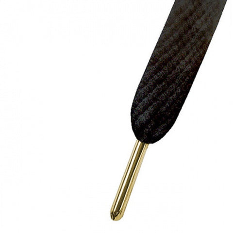 Mr Lacy Black & Gold Metal Tips Shoelaces