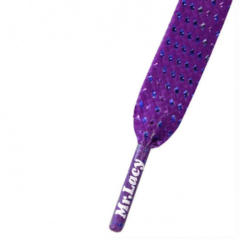 Mr Lacy Purple Chrome Metallic Shoelaces