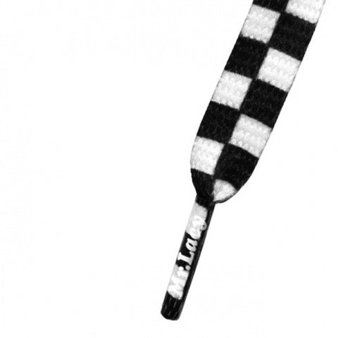 Mr Lacy Black & White Checkered Printies Shoelaces