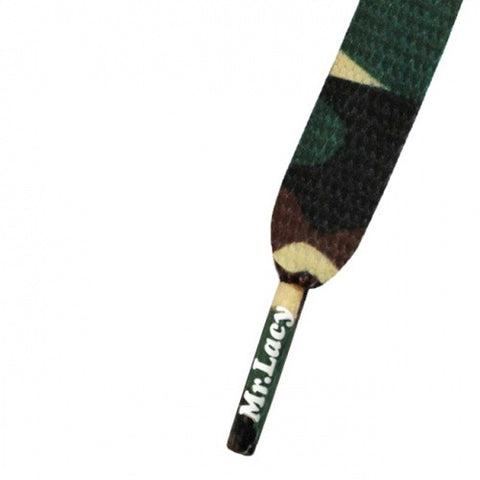 Mr Lacy Green Camo Printies Shoelaces