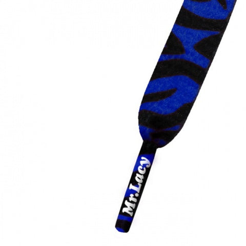 Mr Lacy Royal Blue Zebra Printies Shoelaces