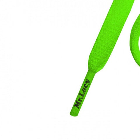 Mr Lacy Neon Green Slimmies Oval Shoelaces