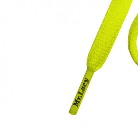 Mr Lacy Neon Yellow Slimmies Oval Shoelaces