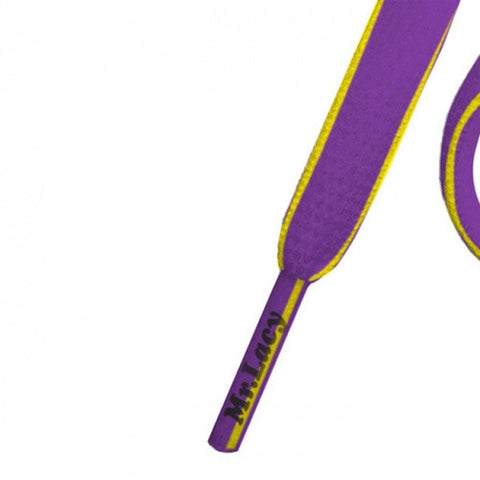 Mr Lacy Violet & Yellow Slimmies Oval Shoelaces