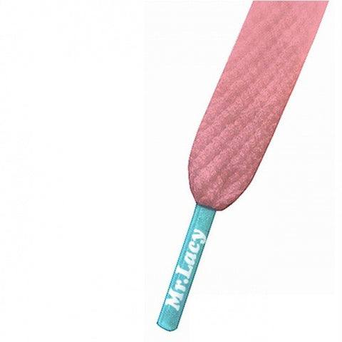 Mr Lacy Baby Pink & Kiddie Blue Colour Tips Shoelaces