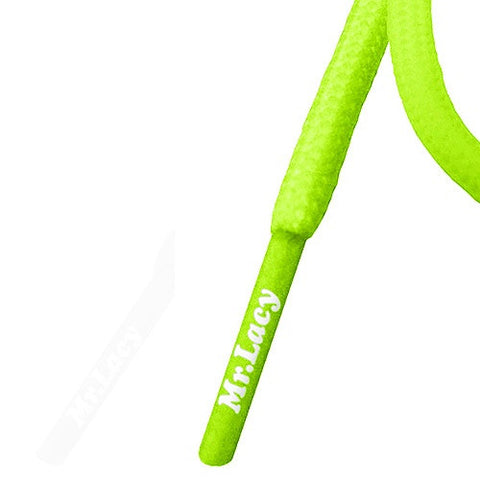 Mr Lacy Roundies Neon Green Round Shoelaces