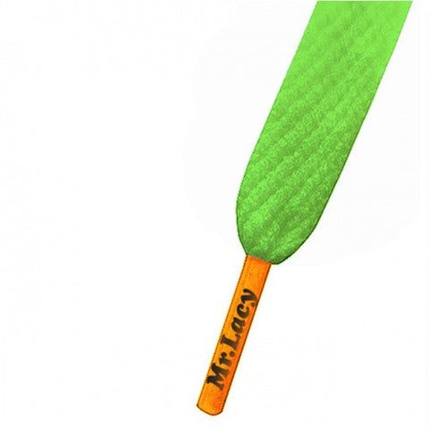 Mr Lacy Neon Green & Orange Colour Tips Shoelaces