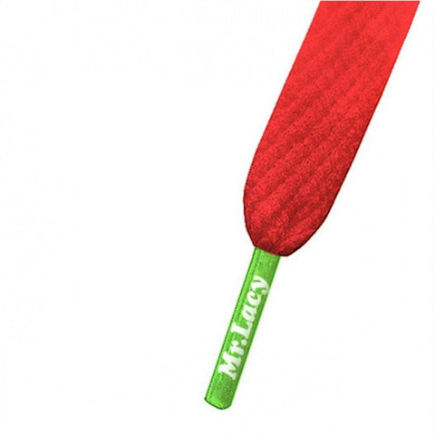 Mr Lacy Red & Neon Green Colour Tips Shoelaces